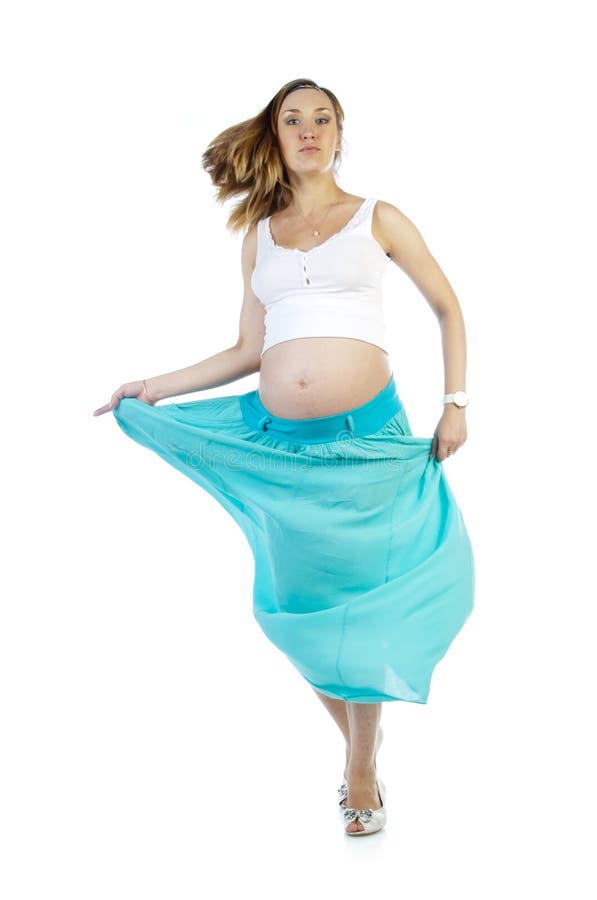 Pregnant woman dancing