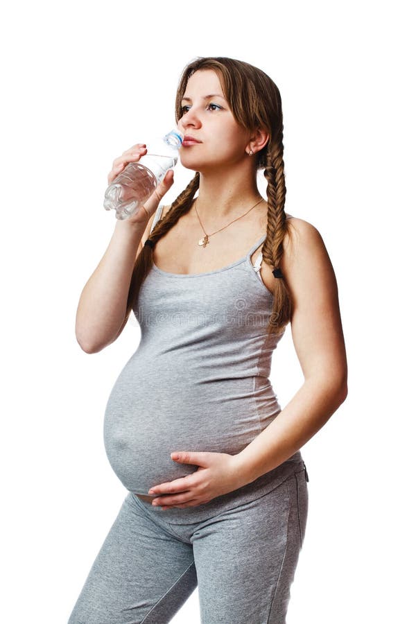 Pregnant woman drinking stock image. Image of expectant - 24154277