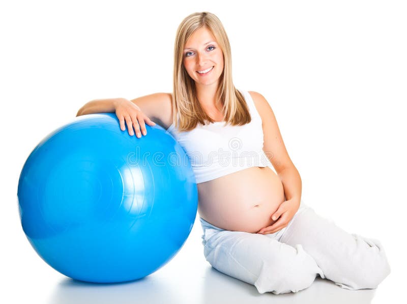 Pregnant woman excercises