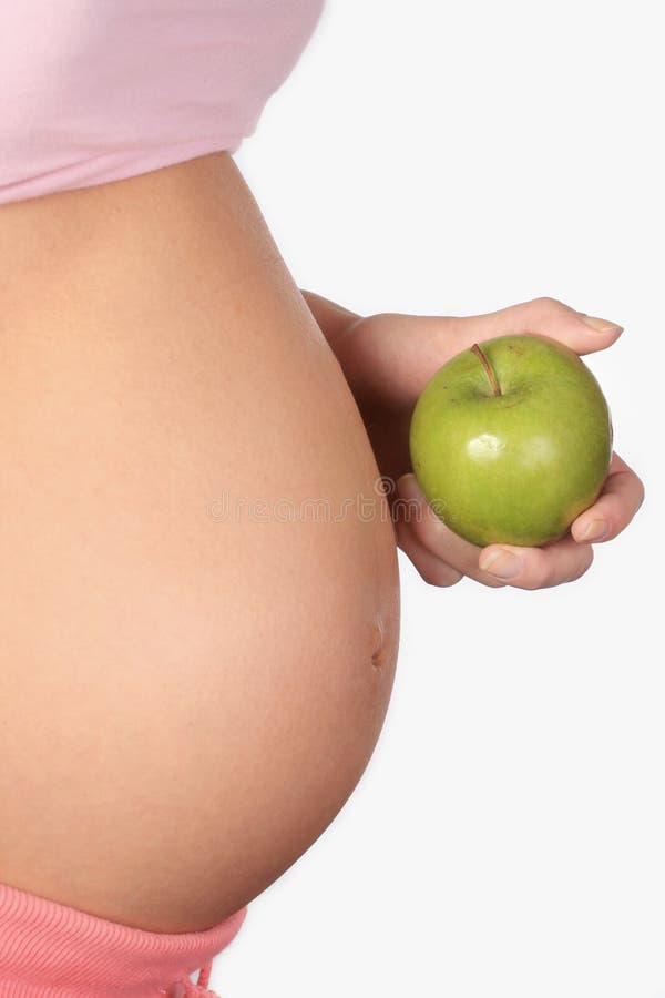 Pregnant woman and healthy food