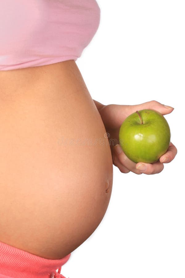 Pregnant woman and healthy food