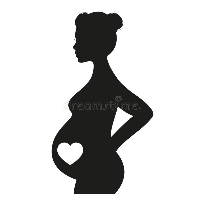 Pregnant Woman Heart Icon Heart And Pregnancy Care Vector Illustration Stock Vector