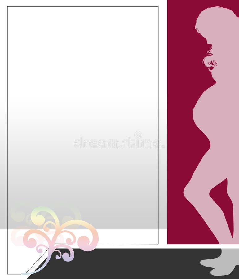 Pregnant woman illustration red