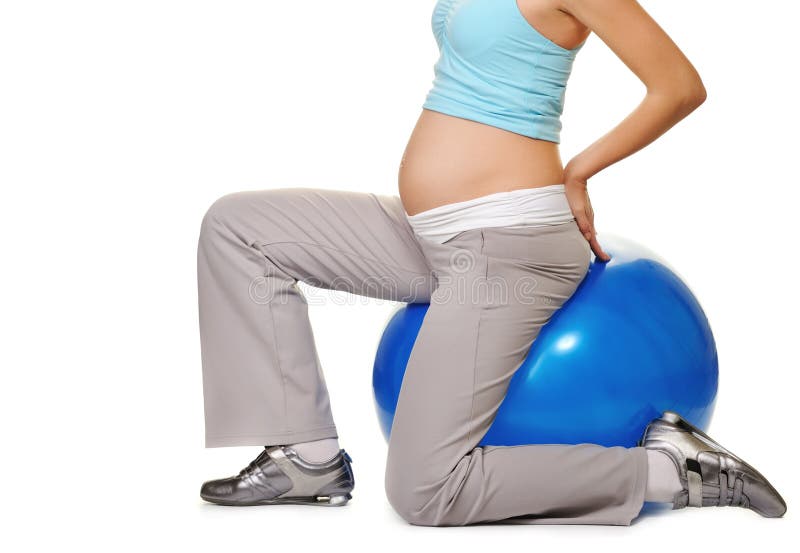 Pregnant woman making exercise