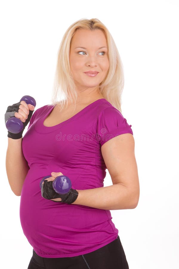 Pregnant woman making fitness