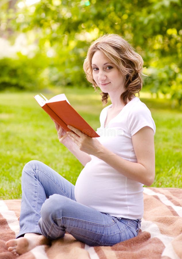 Pregnant Woman Reading a Book Stock Photo Image of caucasian, book
