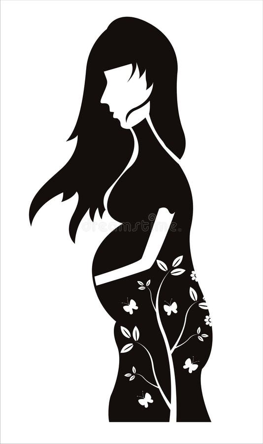 Download Pregnant woman silhouette stock vector. Illustration of ...