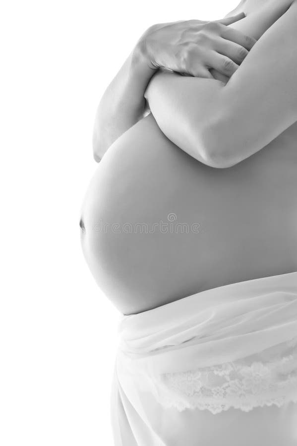 Pregnant woman in silk veil