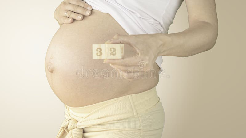 50 weeks pregnant belly