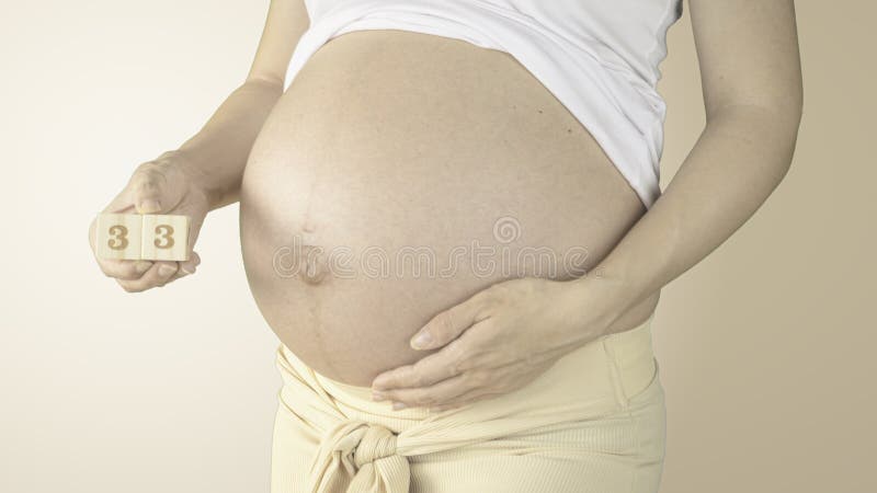 50 weeks pregnant belly