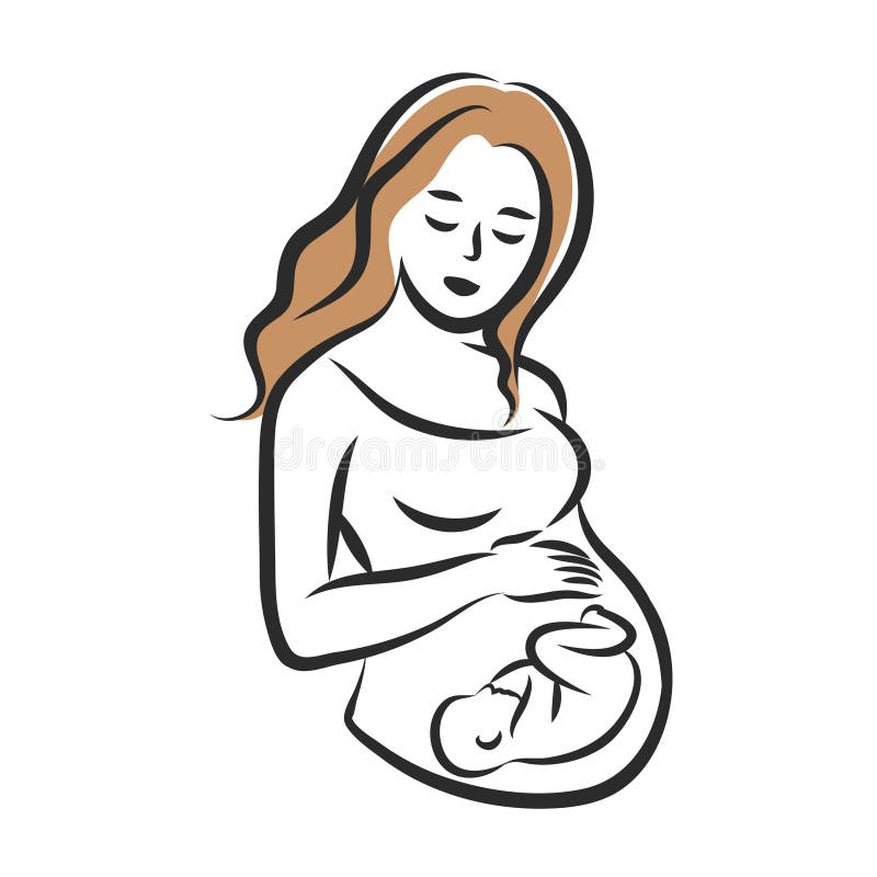 Download Pregnant Woman Stylized Silhouette, Mother Care Icon. Vector Stock Vector - Illustration of ...
