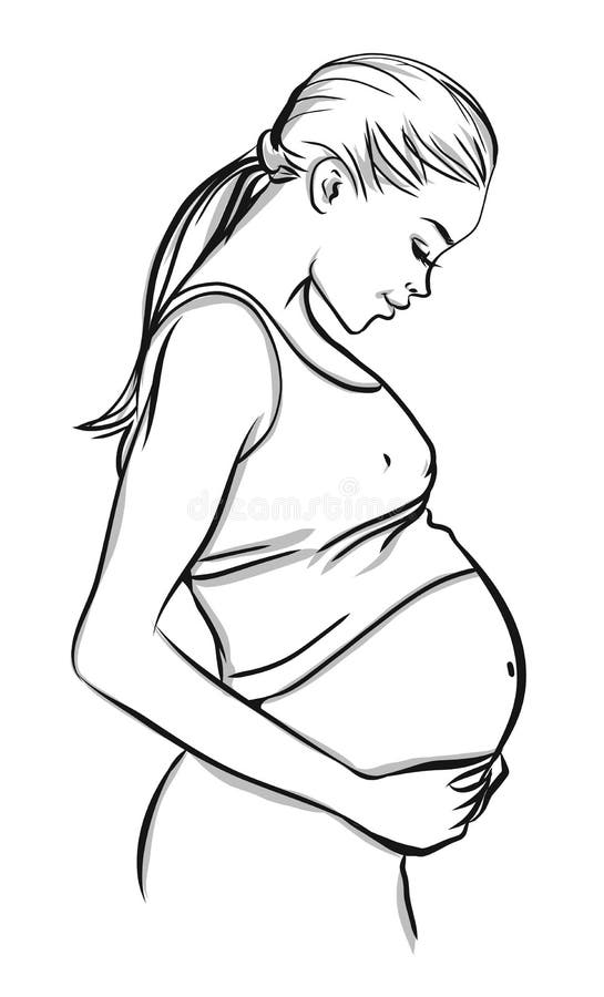 Pregnant Woman Symbol Illustration Stock Vector - Illustration of