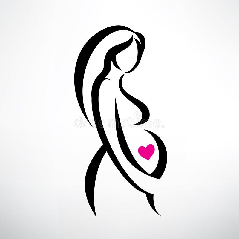 Download Pregnant woman symbol stock vector. Illustration of beauty ...