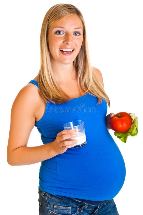 Pregnant woman with vegetables