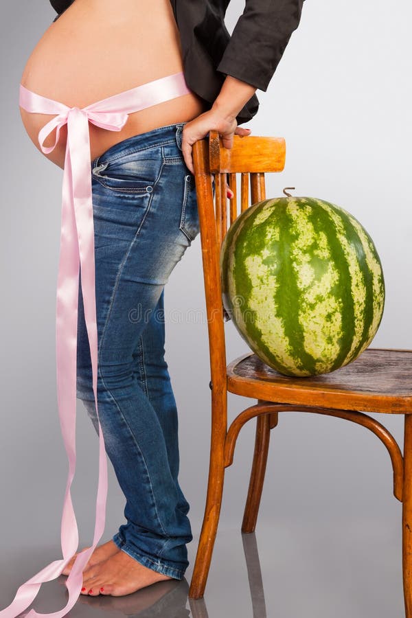 The pregnant woman and water-melon.