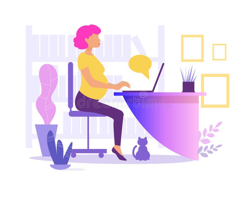 Pregnant Woman Working in Office Vector. Cartoon. Isolated Art on White Background. Flat Stock Vector - Illustration of cartoon, adult: 134122655 Pregnant Woman Working in Office Vector. Cartoon. Isolated Art on White Background. Flat Stock Vector - Illustration of cartoon, adult: 134122655