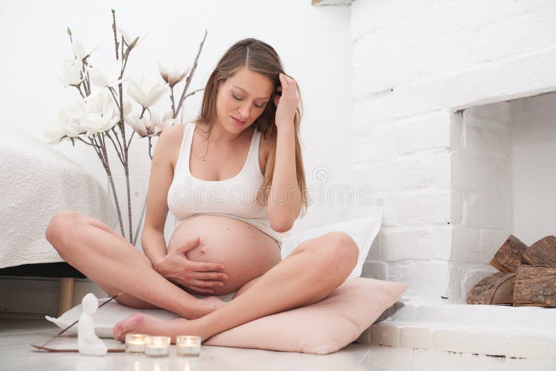 Pregnant woman is zen