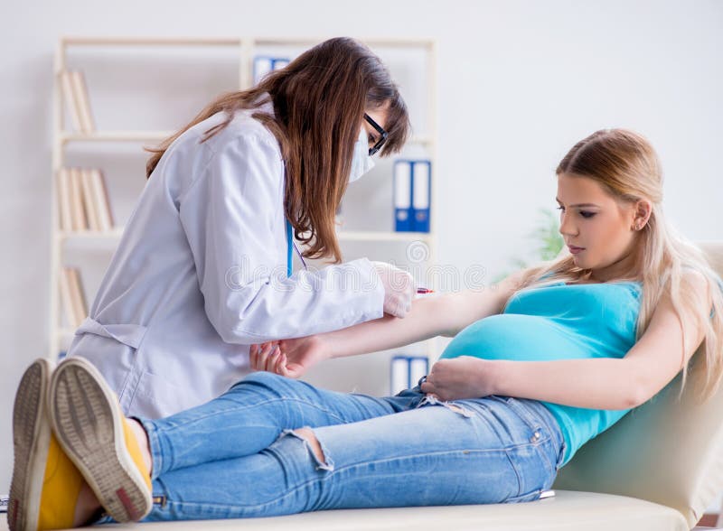  Pregnant  Woman At Regular Pregnancy Check up  Stock Image 