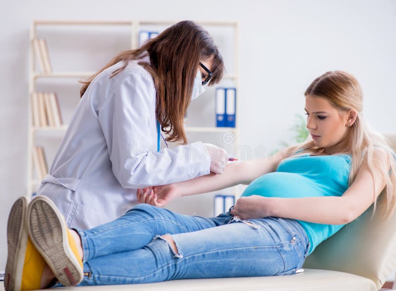  Pregnant  Woman At Regular Pregnancy  Check  up Stock Image 