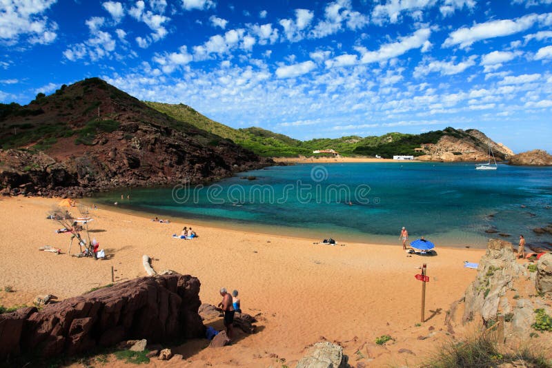Pregonda för strandcala menorca fotografering för bildbyråer