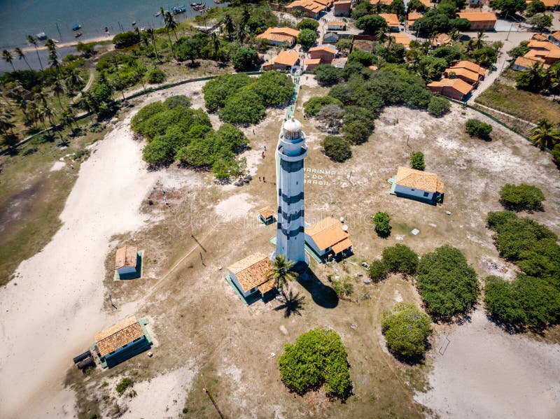 Preguicas Lighthouse at Lencois Maranhenses. Preguicas Lighthouse, Mandacaru at Maranhao, Brazil during our trip to Lencois Maranhenses royalty free stock images Preguicas Lighthouse at Lencois Maranhenses. Preguicas Lighthouse, Mandacaru at Maranhao, Brazil during our trip to Lencois Maranhenses royalty free stock images