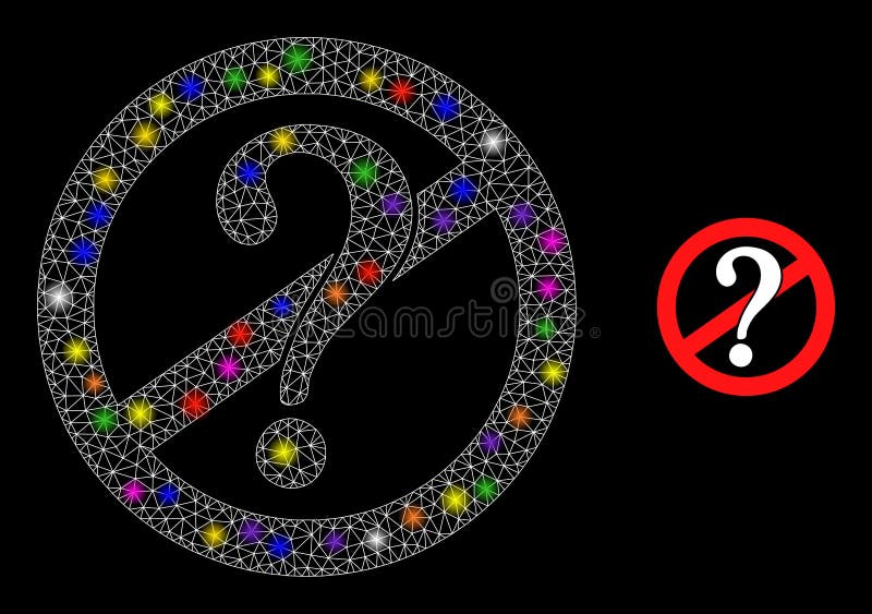 Preguntas de paro de malla brillante icono con manchas de luz de color de constelación libre illustration