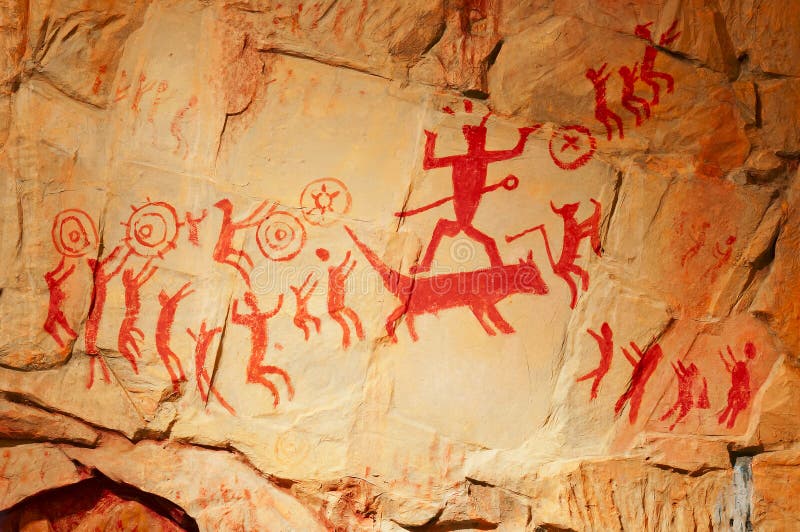 Prehistoric human Fresco replicas