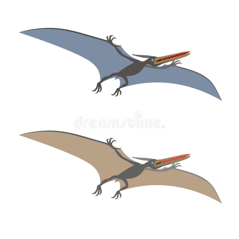 Prehistoric Reptile Of The Jurassic Period Flying Yellow Green Pterodactyl  With Grey Wings Funny Character Stock Illustration - Download Image Now -  iStock