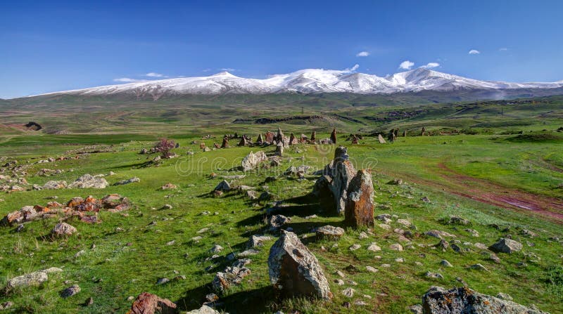 Prehistoric Zorats Karer site near Karahunj village, Armenia stock photos Prehistoric Zorats Karer site near Karahunj village, Armenia stock photos
