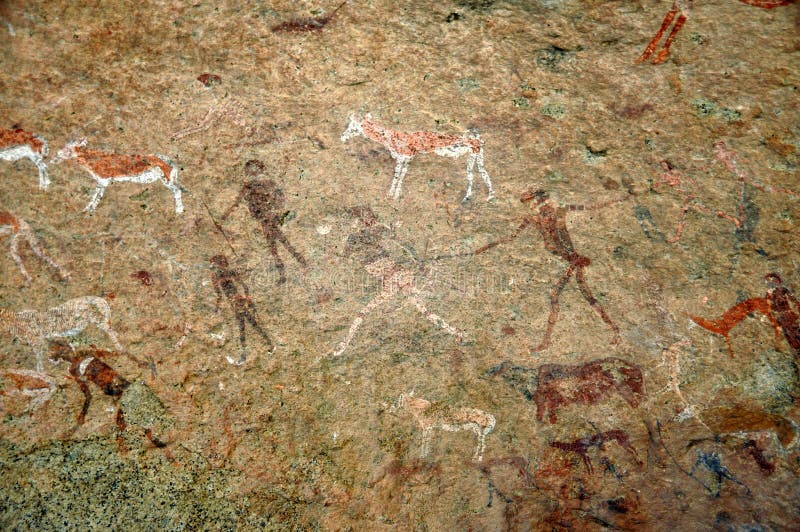 Prehistoryczni rockowi cyzelowania, Namibia zdjęcie royalty free Prehistoryczni rockowi cyzelowania, Namibia zdjęcie royalty free