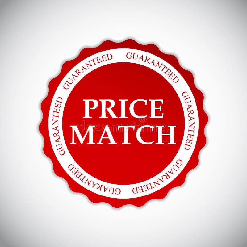 Preis-Match-Aufkleber-Vektor-Illustration stock abbildung