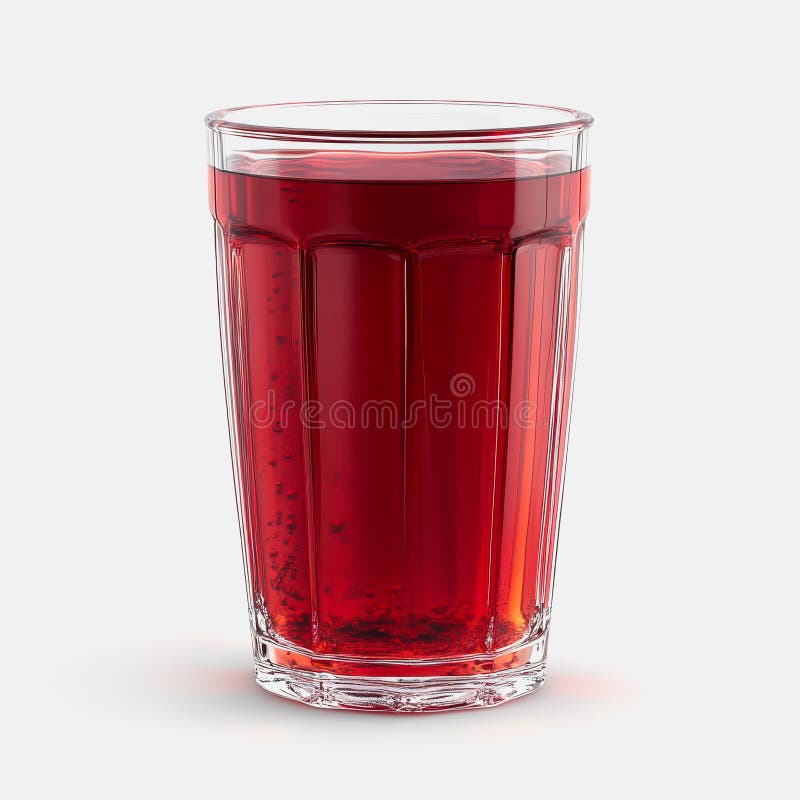 Preiselbeersaft in klarem Glas auf weißem Hintergrund stockbild