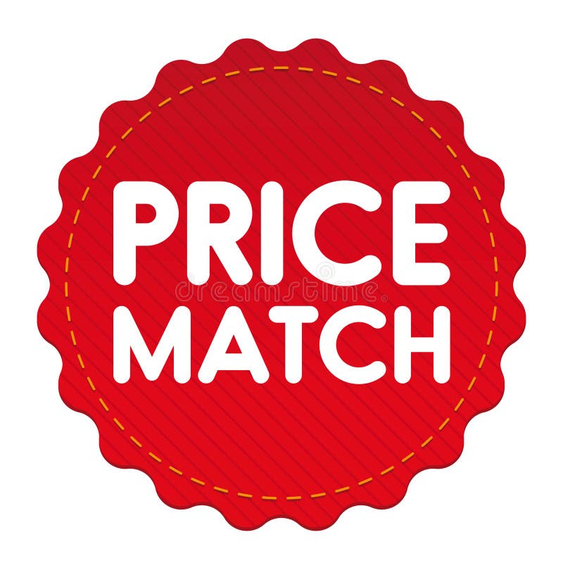 Preismatch-Tagaufkleber stock abbildung