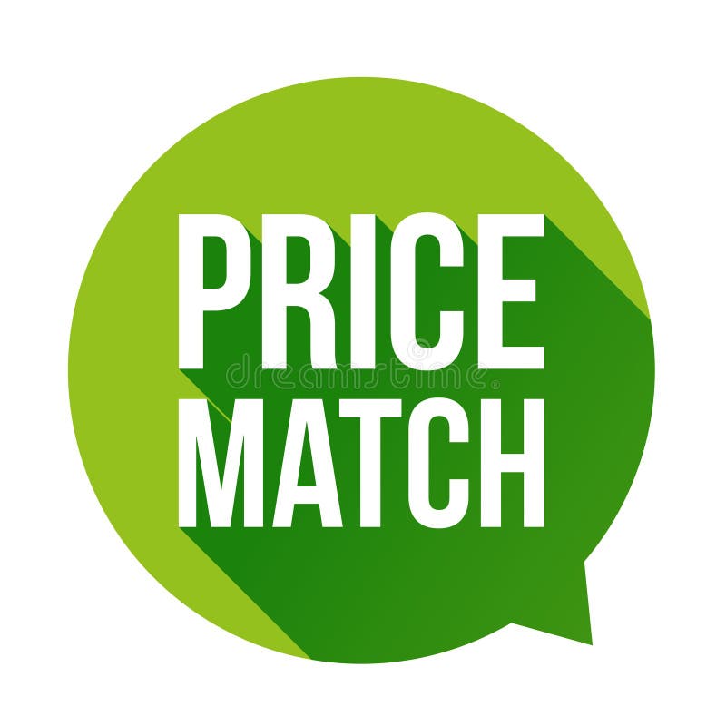 Preismatchknopfspracheblase lizenzfreie abbildung