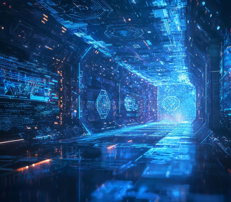 Premier Internet Concept. Abstract blue scene. Technology scene. stock photos