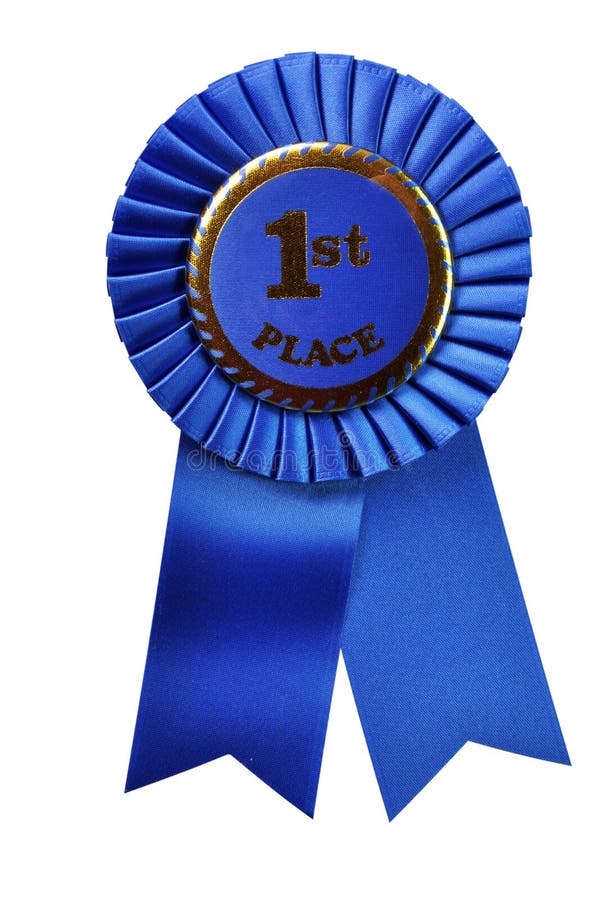 Blue ribbon award isolated on white background with clipping path. Blue ribbon award isolated on white background with clipping path.