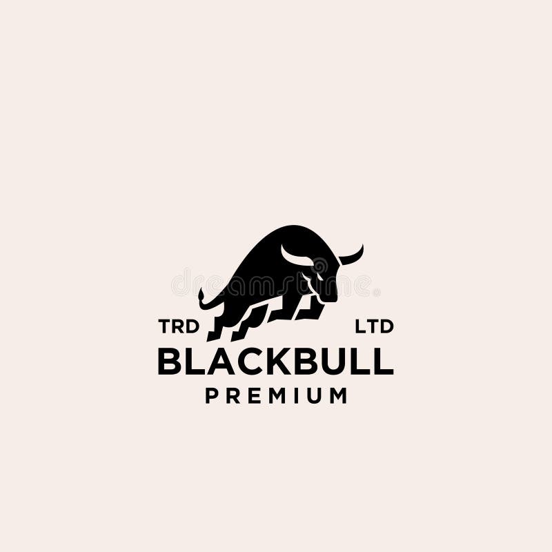 Premium Black Bull Vector Logo Design Stock Vector Illustration of logo, silhouette 224162774