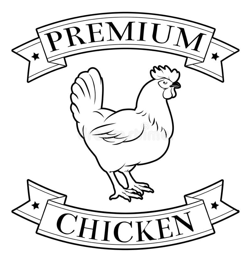 Premium Chicken Logo. Labels, Badges and Design Elements. Retro Organic