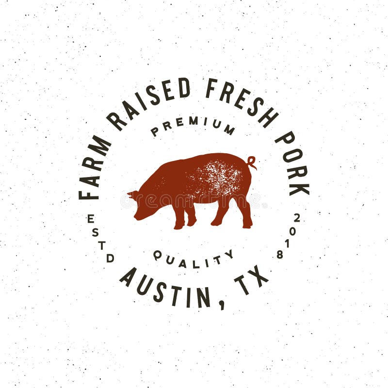 Premium fresh pork label. retro styled meat shop emblem. vector illustration vector illustration