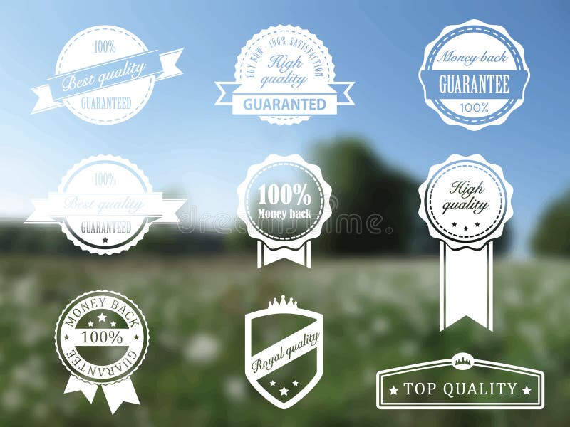 Premium and High Quality transparent Labels royalty free illustration