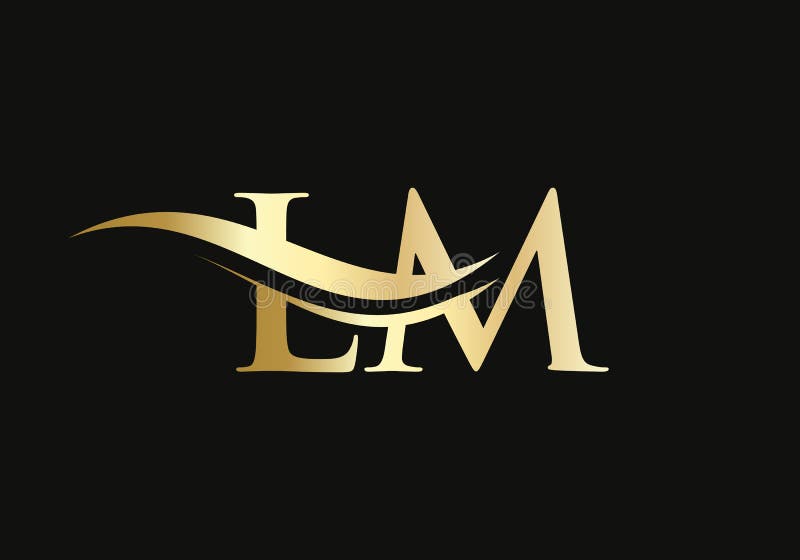 Premium Letter LM Logo Design with Water Wave Concept. LM Letter Logo ...