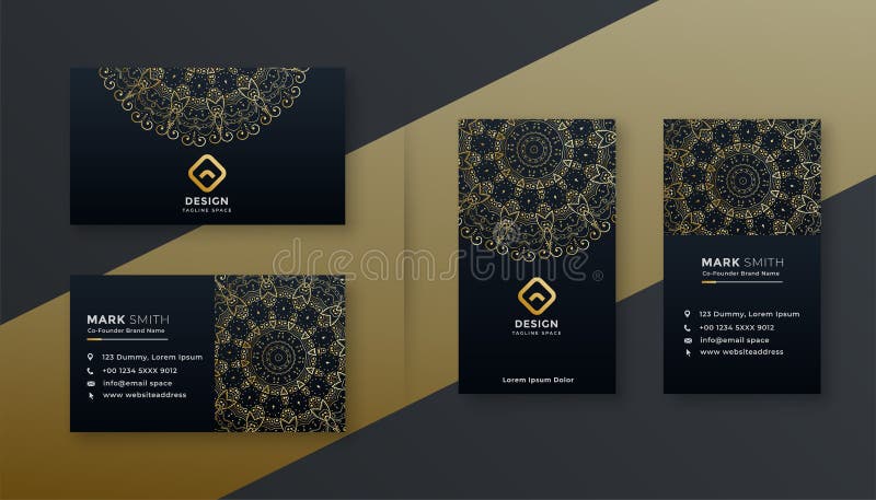Premium luxury business card dark design template vector illustration Premium luxury business card dark design template vector illustration