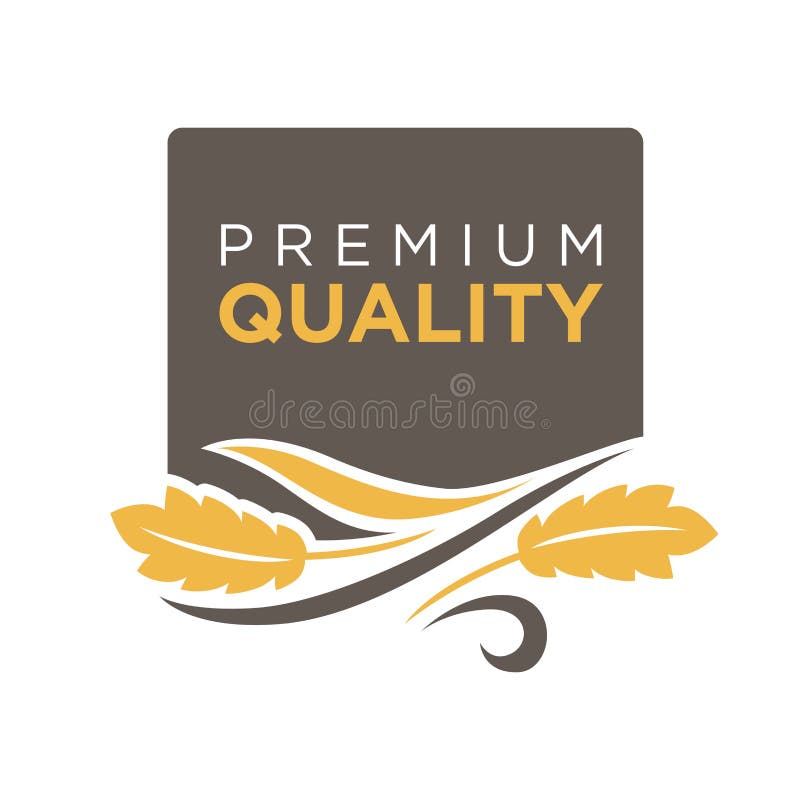 Premium quality grain logo with ears of wheat symbol isolated