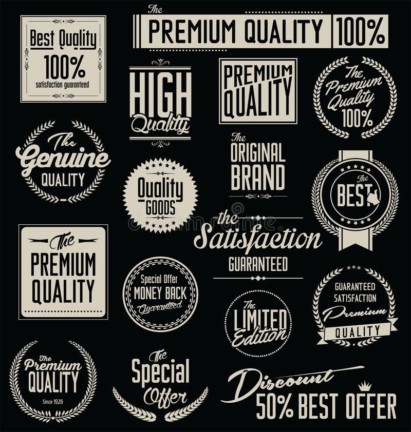 Premium Quality Stickers stock illustration. Illustration of genuine