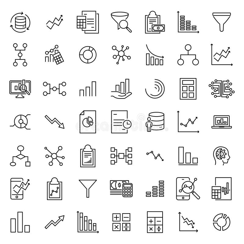 Premium set of data analytics line icons vector illustration