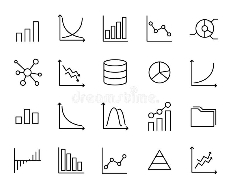 Premium set of data line icons. stock illustration