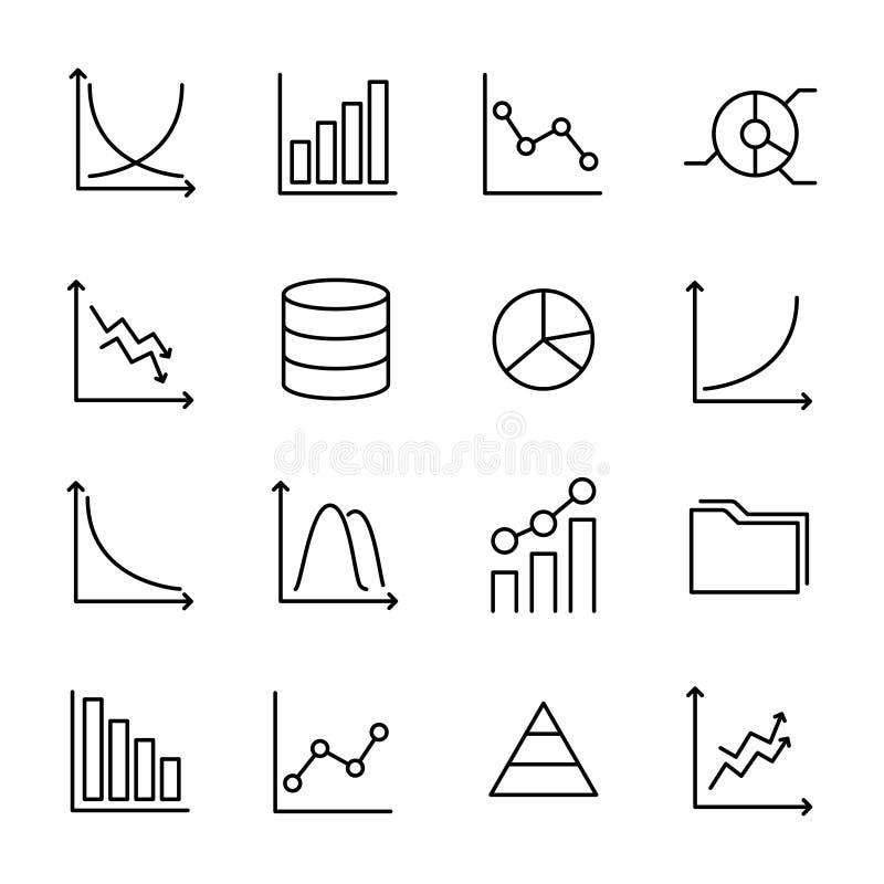 Premium set of data line icons. royalty free illustration