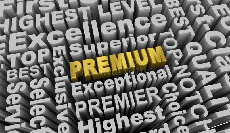 Premium Top Best Level Service Quality Word Collage 3d Illustration vector illustration