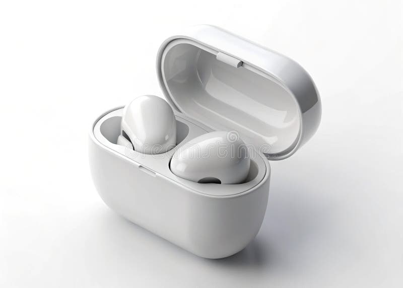 Premium Wireless Earbud Case 3D Mockup Realistischer Matte Finish für atemberaubende Produktpräsentationen Branding lizenzfreie abbildung