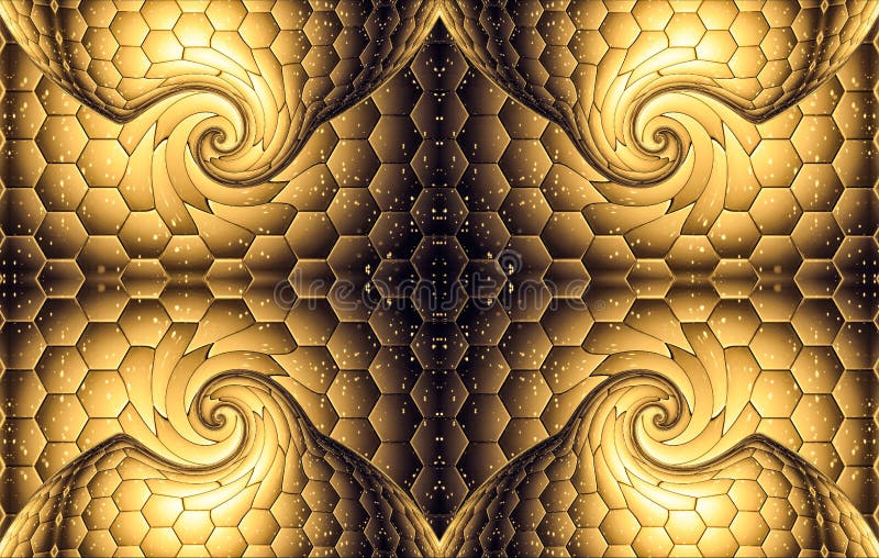 Yellow Gold Abstract Art Background Shapes and Blurs Stock Illustration